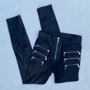 ben taverniti unravel project zippered leather skinny jeans